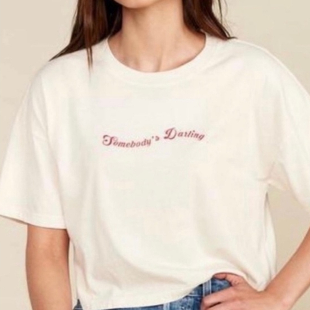 MATE the Label The Roxy Cropped Tee Somebody's Darling in Bone